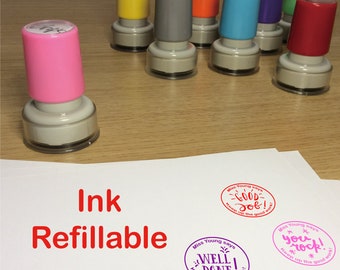 1“ Customized Stamp | Teacher Stamp | Personalized Stamp | Self Inking Stamp | Teacher Gift | Stamp For Grading (Dia.25mm)
