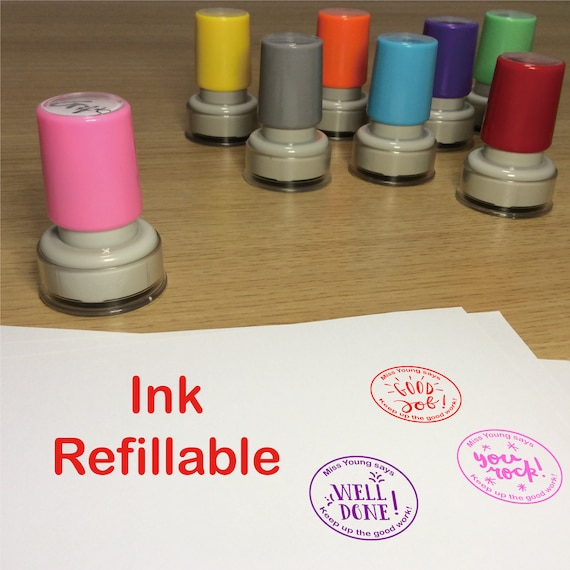1“ Customized Stamp | Teacher Stamp | Personalized Stamp | Self Inking Stamp | Teacher Gift | Stamp For Grading (Dia.25mm)