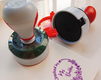 1.57&quot; Personalized Stamp | Teacher Stamp | Library Stamp | Classroom Stamp | Book Stamp | Logo Stamp | Customized Stamps (Dia. 40mm)
