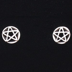 Sterling Silver Pentacle Post Earrings