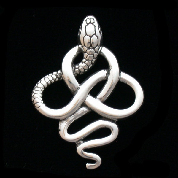 Pendentif celtique serpent en argent sterling - Beaux détails, pendentif celtique, pendentif serpent
