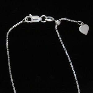 Sterling Silver Adjustable Box 019 Chain - 24" Max Length with Sliding Bead for Versatile Wear