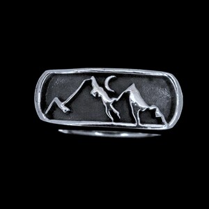 Mond & Berg Ring | Felsige Kette Szene, Abenteuer Reflection Symbol