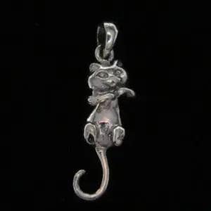 Sterling Silver Cat with Moveable Tail Pendant