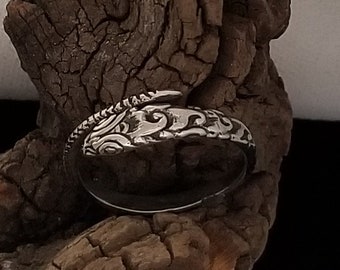 Sterling Silver Ring || Textured Snake