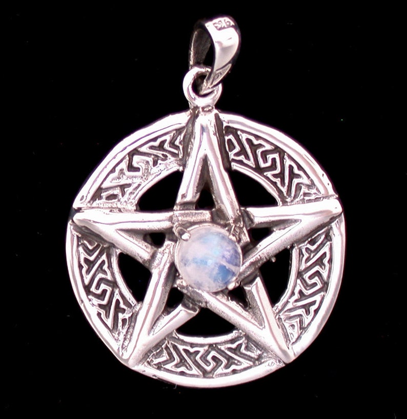 Sterling Silver Pentacle Pendant With Celtic Border and - Etsy