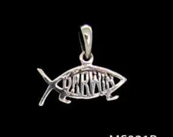 Colgante de pez Darwin en plata de ley