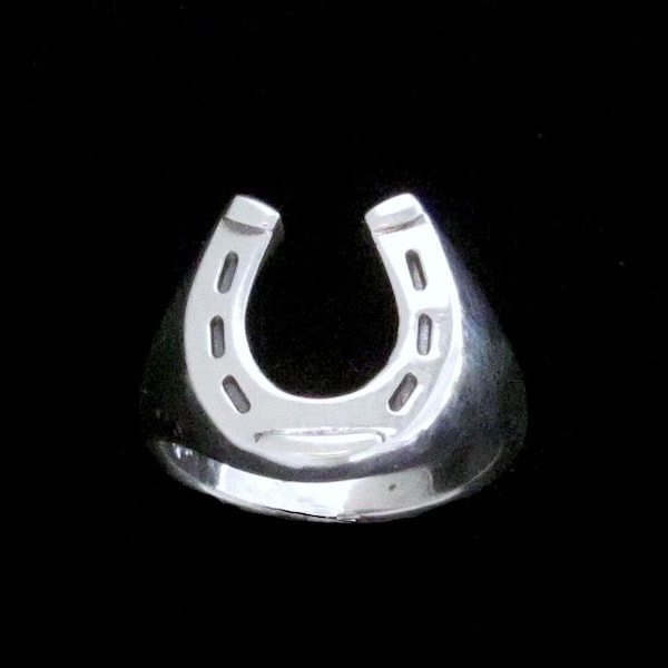 Sterling Silver Horseshoe Good Luck Ring | Equestrian Charm, Luck & Protection Symbol