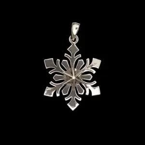 Sterling Silver Snowflake w/ Star Pendant