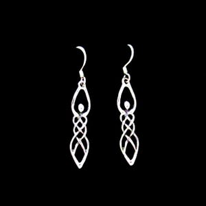 Sterling Silver Celtic Goddess Dangle Earrings | Divine Feminine Design, Nature Cycles Symbol
