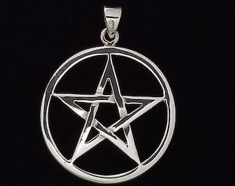 WithLoveSilver Sterling Silver 925 Pentagram Pendant – Wiccan Pentacle Reindeer Design, .925 Silver
