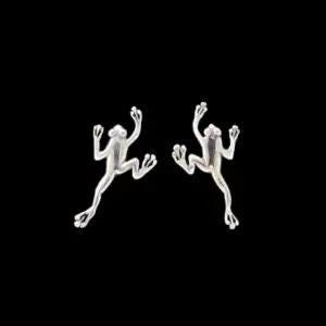 Sterling Silver Frog-Climbing Post Earring