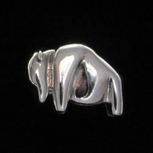 Sterling Silver Bison Fetish Pendant – No Bail Design