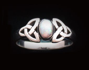 Anello vintage in argento 925 con nodo celtico in ametista pallido, misura anello UK L 1/2 - Italia
