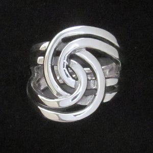 Sterling Silver Double Over-Under Ring | Braided Swirl Design, Interwoven Eternity Symbol