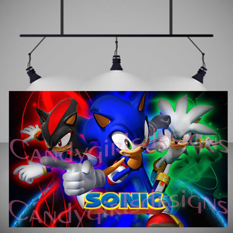 Sonic The Hedgehog Inspired Banner Poster Anime Gamer Party