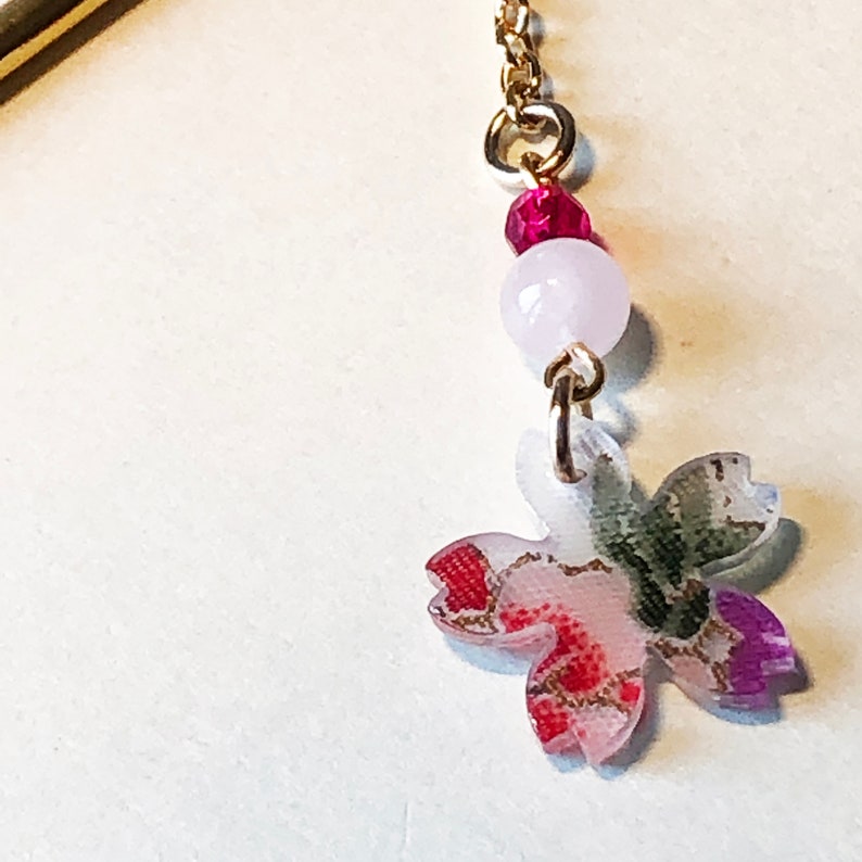 cherry blossom flower with beads utopia Japanese kawaii hair stick hairstick ornament kanzashi