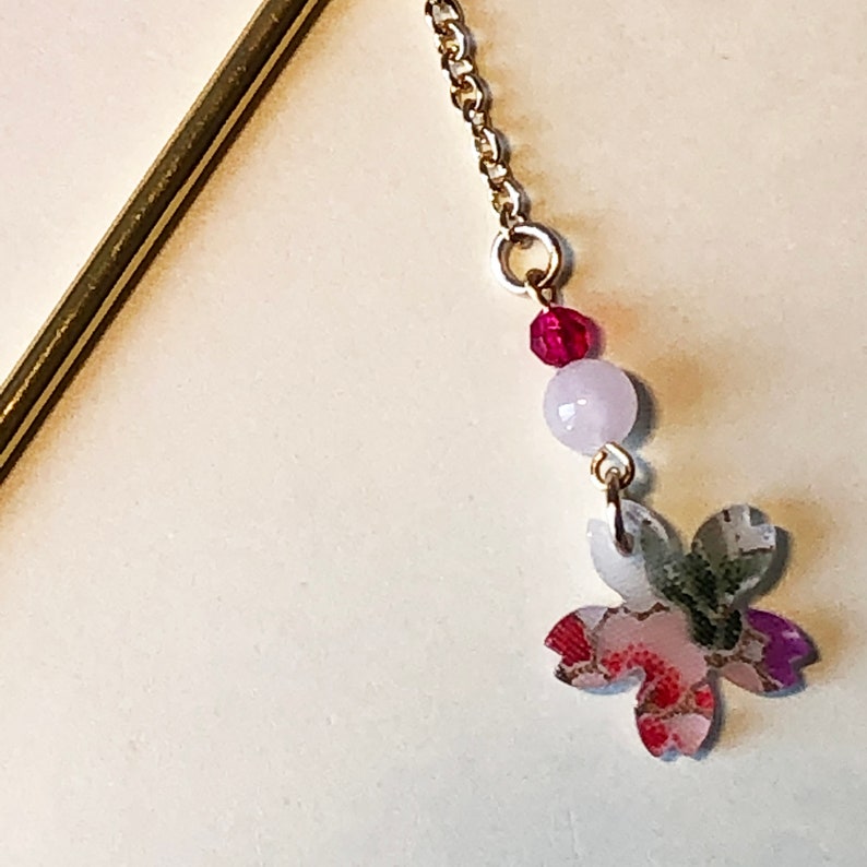 cherry blossom flower with beads utopia Japanese kawaii hair stick hairstick ornament kanzashi