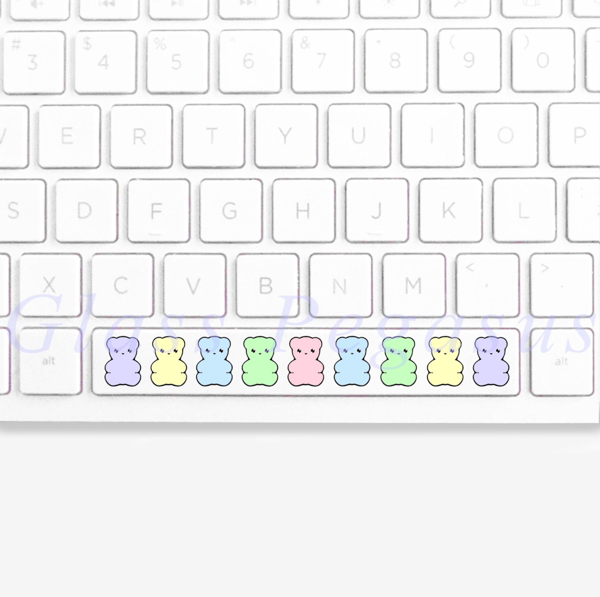 Teddy Bear Computer Keyboard Space Bar Sticker Cute Etsy