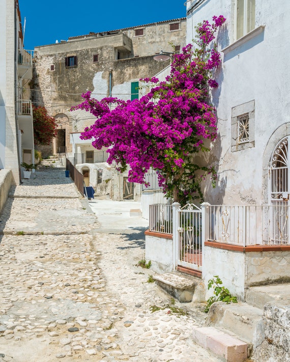 italian borgo Gargano Italy sea Puglia Photography Print Peschici oldtown village harbour mediterranean Apulia landscape Foggia