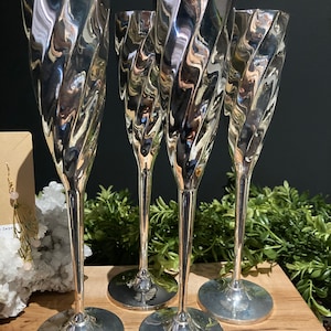 Vintage silver plated champagne flutes
