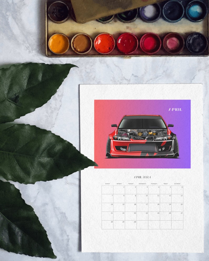 Printable 2024 Calendar Nissan Silvia Schassis Cars Calendar Etsy