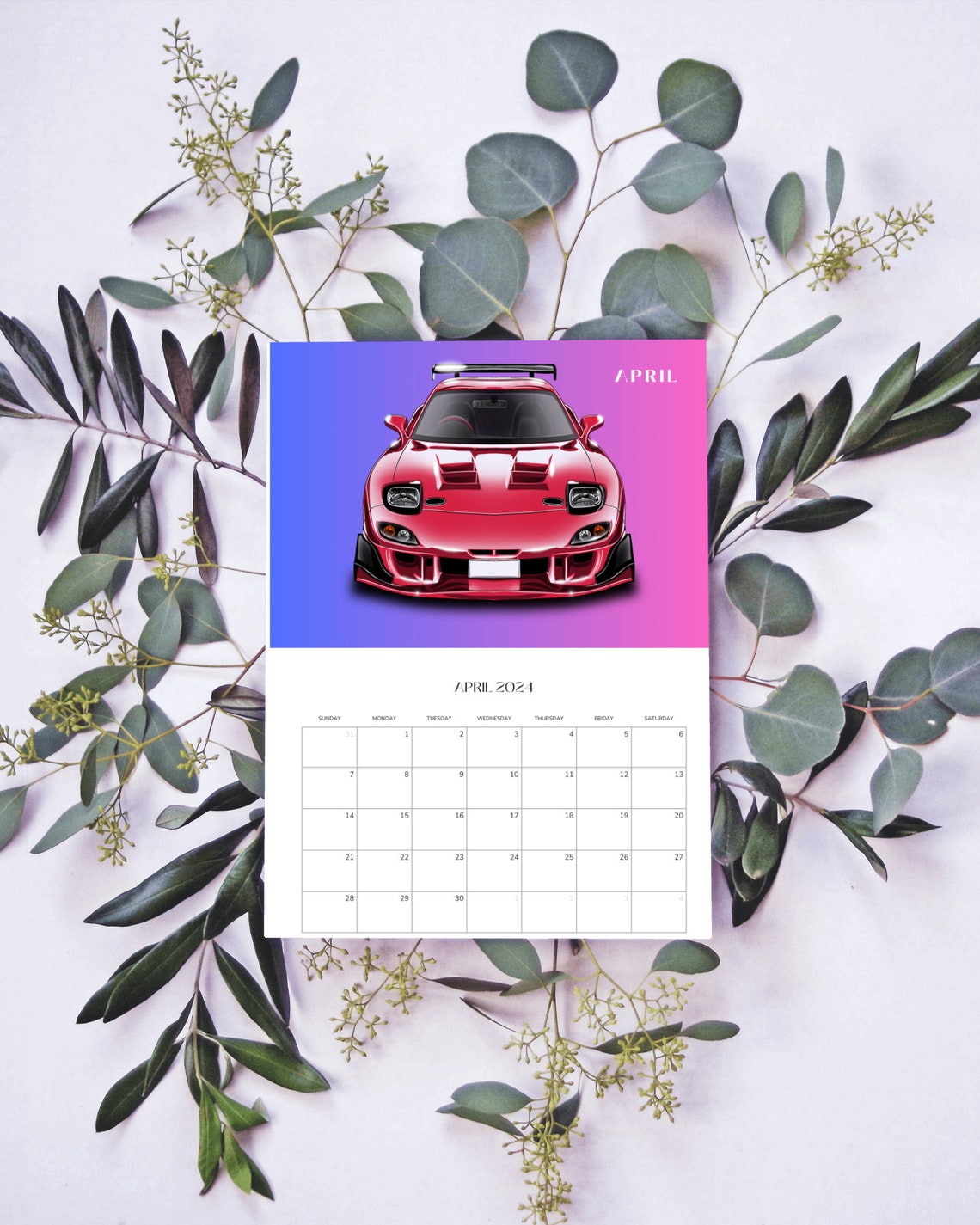 Printable 2024 Calender Jdm Theme Jdm Cars Calendar Car Etsy