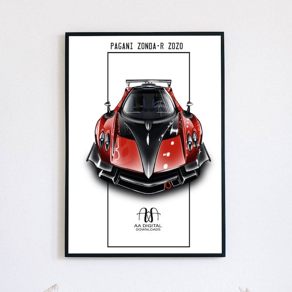 druckbare Kunstwerk Pagan Zonda R Zozo Wand Kunst Dekorative Porträt Pagan Zonda Hand gezeichnet Pagan Zonda R Zozo digitale Tapete