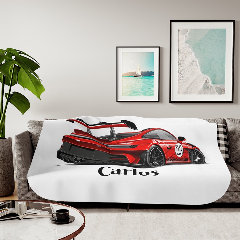 Personalized Custom Printed Blanket Porsche 911 Gt3 Rs Baby Blanket Car