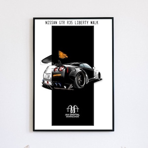 Printable Artwork Nissan Gtr R35 Lbwk Wall Art Liberty Walk Decorative ...