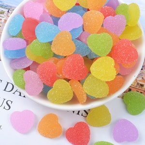 Heart Soft Candy Resin Charms cabochons Ornament or Scrapbook DIY Crafts RCA092-3