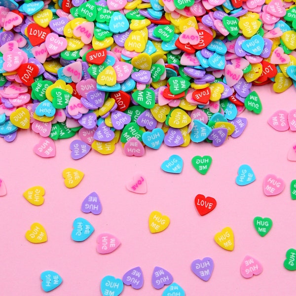 500g Heart Polymer Clay Fimo Slices Sprinkles for DIY Crafts Making Slime Filling Nail Decoden Resin Fillers