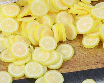 5mm lemon Polymer Clay Fruit Slices SPRT07