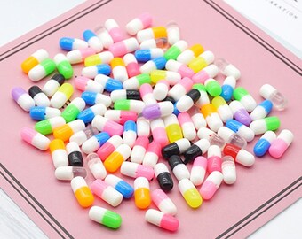 50 Simulated mini With holes pills, Slime filler additives