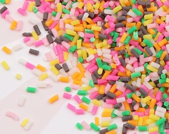 Fake Sprinkles Rainbow Sprinkles Polymer Clay Confetti Sprinkles Decoden Funfetti Rainbow Jimmies