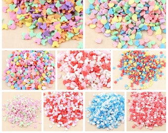 5mm Fake candy sprinkles color mix polymer clay cabochons dessert toppings-hearts-Pentagram-snowflake more SPRT23-2