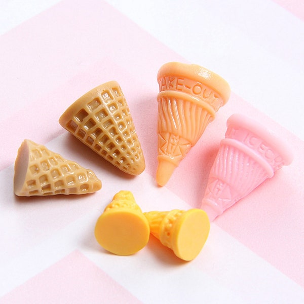Ice Cream Cone Resin Charms cabochons Ornament or Scrapbook DIY Crafts RCA126