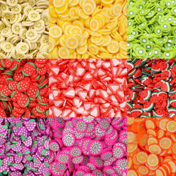 5mm Various Fruit polymer clay slices Fruit Fake Sprinkles fimo slices