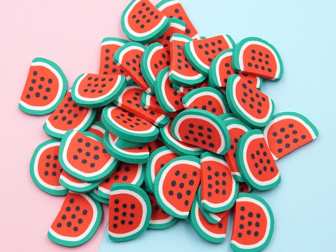 20mm Watermelon Polymer Clay Fruit Slices Etsy