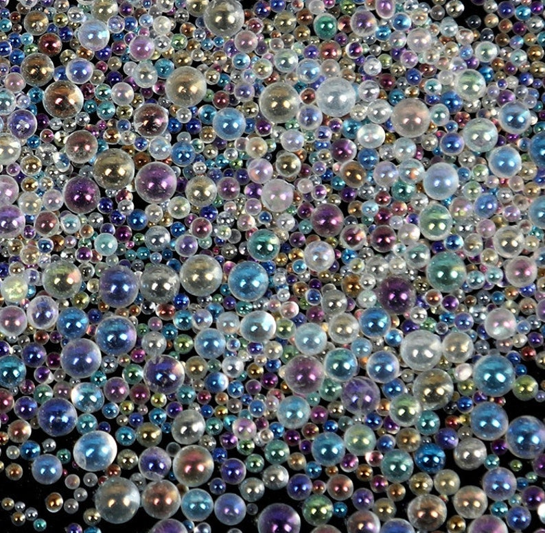 Bubble Beads Mixed Size 0.4-3mm Tiny Beads Epoxy Resin Nail Art Glass Globe Filler (No Hole) HD001-1 