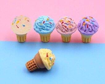 Ice cream cone Resin Charms cabochons Ornament or Scrapbook DIY Crafts RCA028