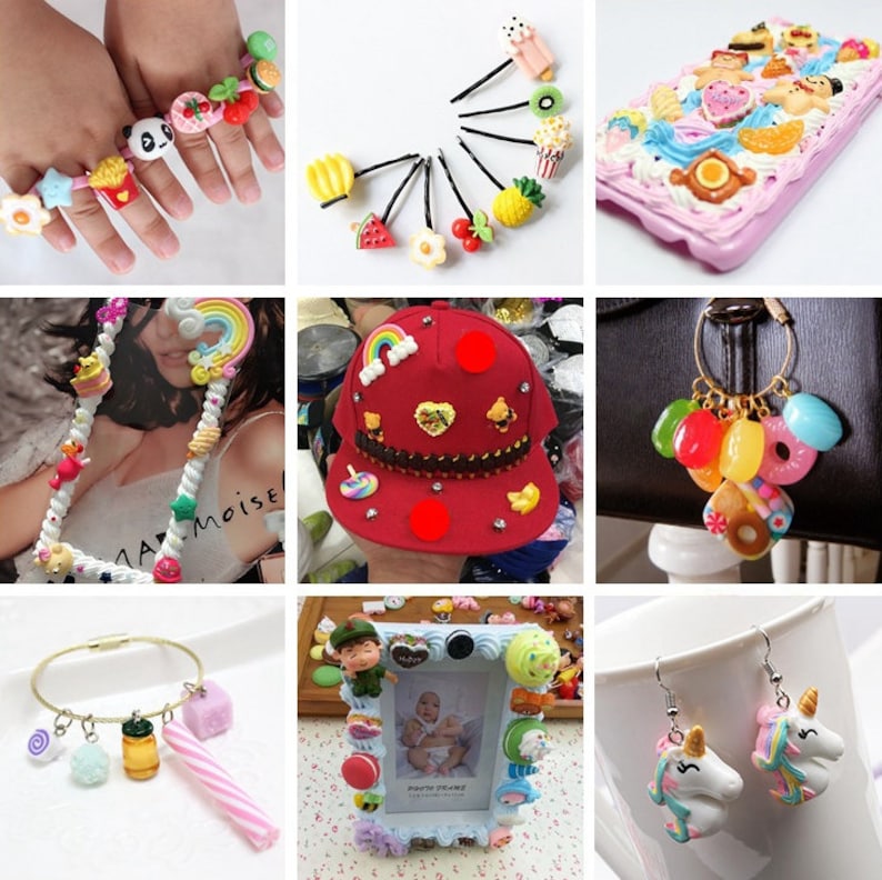 duck rabbit Resin Slime Charms cabochons Ornament or Scrapbook DIY Crafts RCA011