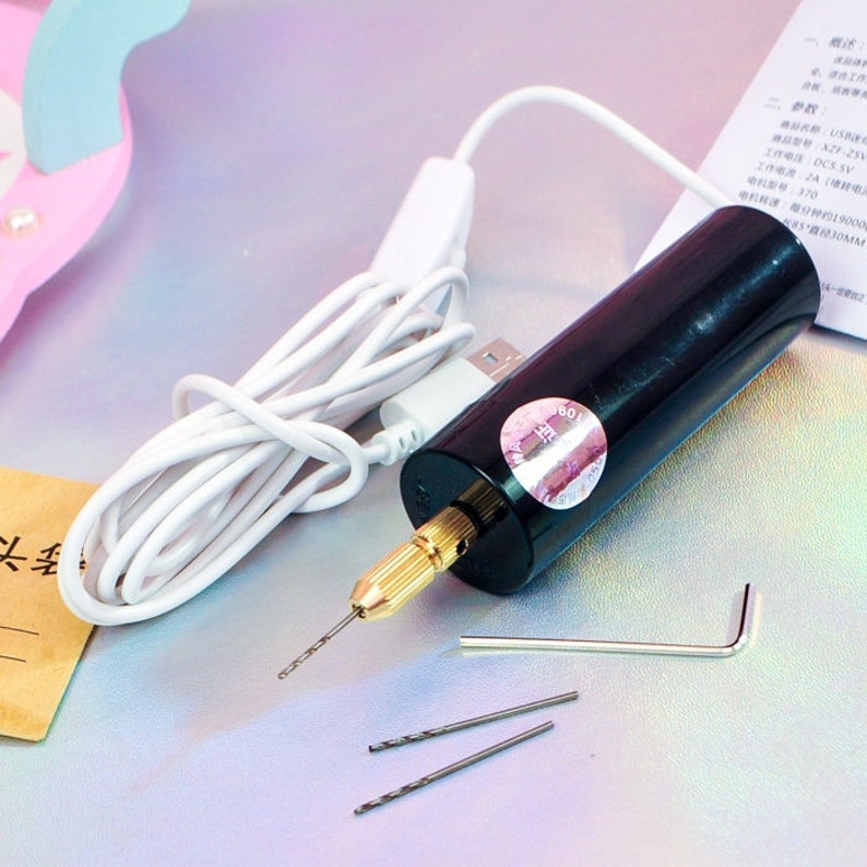 USB Electric Drill-Resin Cabochons Punching immagine 3