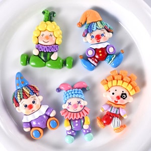 Large Clown Resin Charms cabochons Ornament or Scrapbook DIY Crafts RCA137