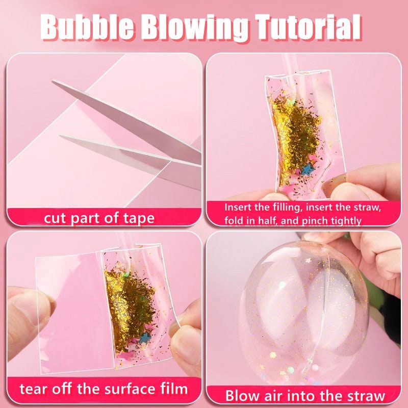 Nano Glitter Bubble Blowing, cinta adhesiva de doble cara fuerte para  manualidades DIY, Pinch Toy, fabricación