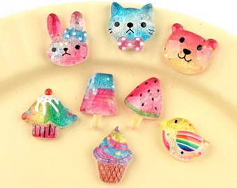 Color Kawaii Resin Charms cabochons Ornament or Scrapbook DIY Crafts RCA072