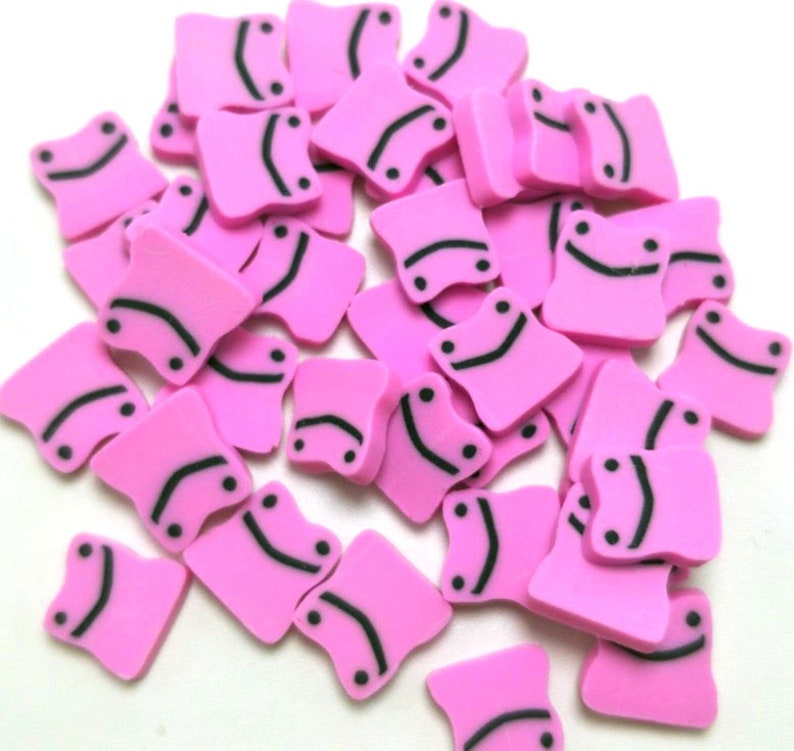 Pink Kawaii Smiley Polymer Clay Fimo Slices Sprinkles for DIY C Pink Kawaii Smiley Polymer Clay Fimo Slices Sprinkles for DIY C