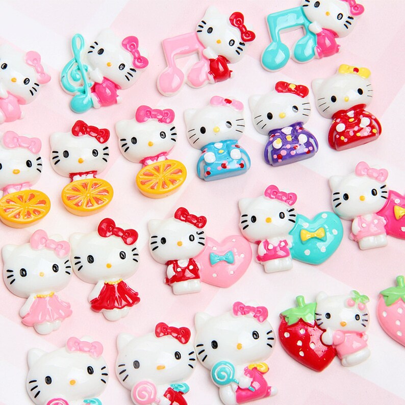 Hello Kitty Mixed Color Style Resin Slime Charms cabochons Etsy