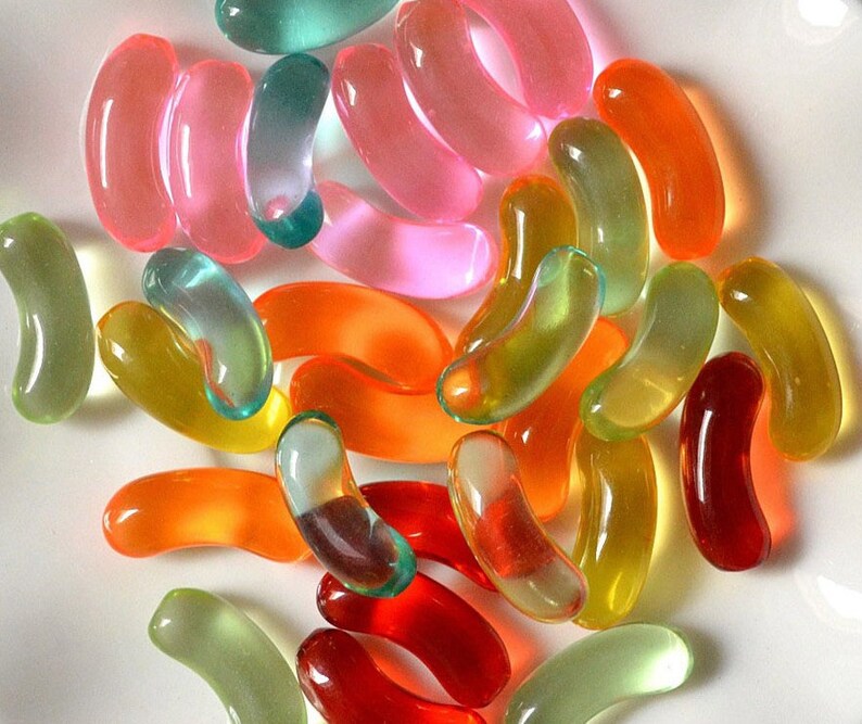 Kawaii Fake Candy Jelly Beans Neon Bright Colors Resin Etsy