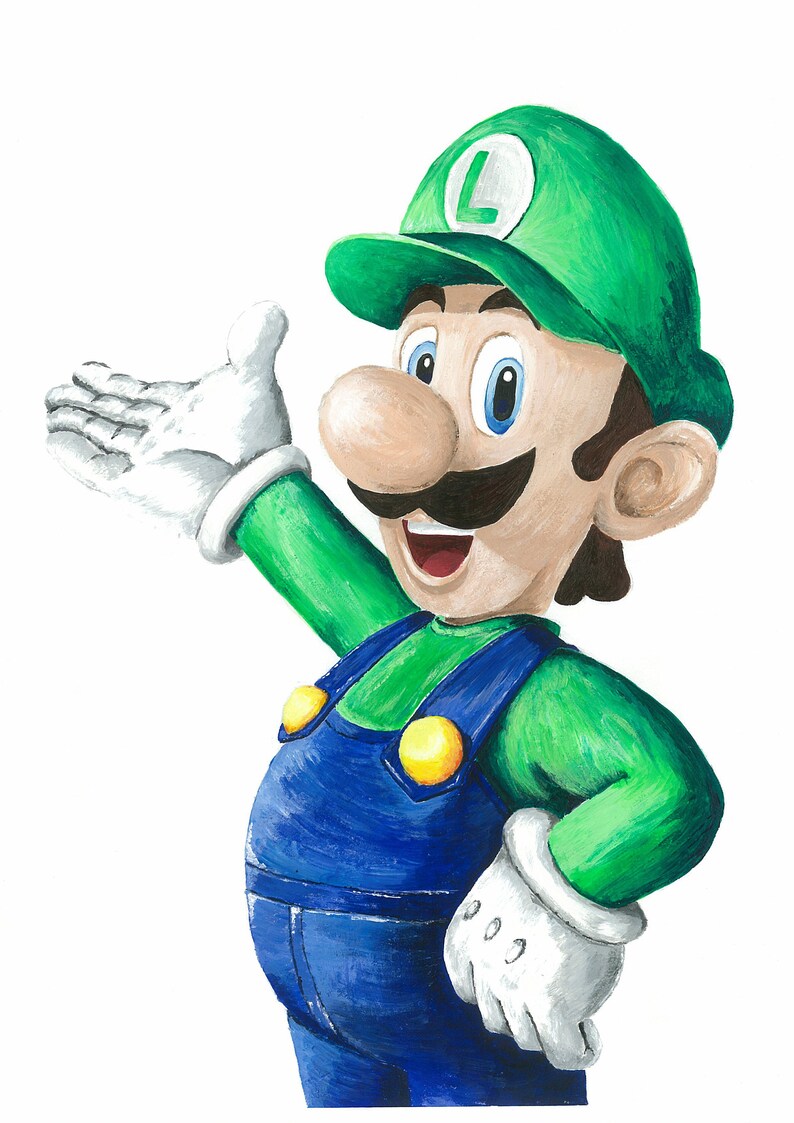 Yoshi Acrylic Painting Print Art Super Mario Super Mario Etsy